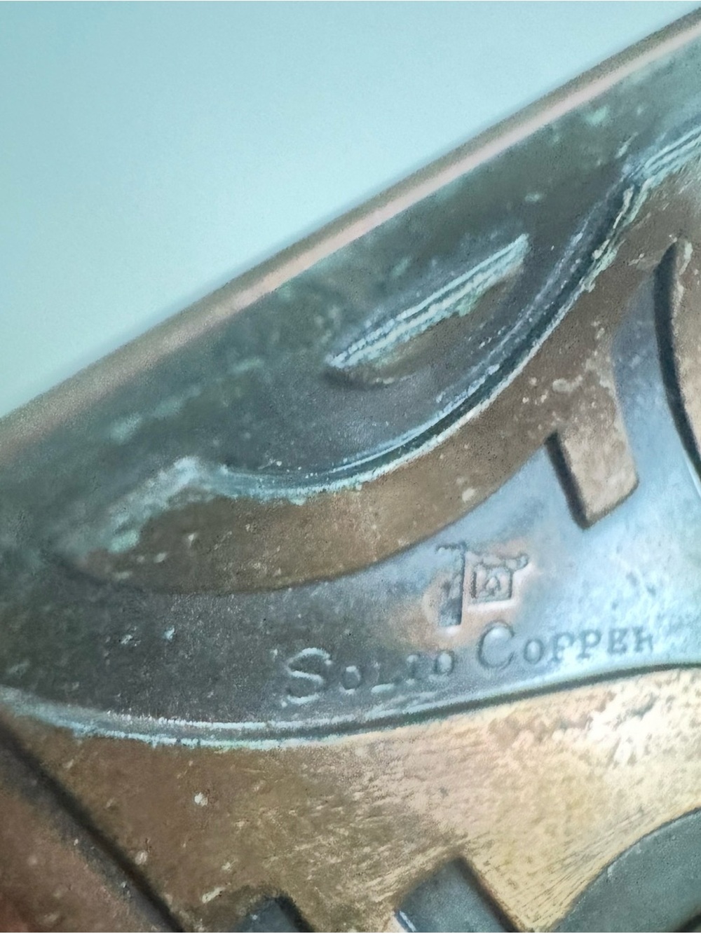 Vintage Solid Copper Cuff Bracelet Tribal Spiral Design - Picture 5 of 8